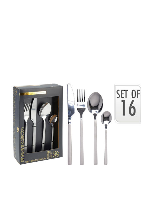 Excellent Houseware Σετ Μαχαιροπίρουνα Ανοξείδωτα Ασημί 16τμχ