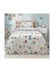 Lino Home Kids Duvet Set Single with Pillowcase Gray 160x240cm
