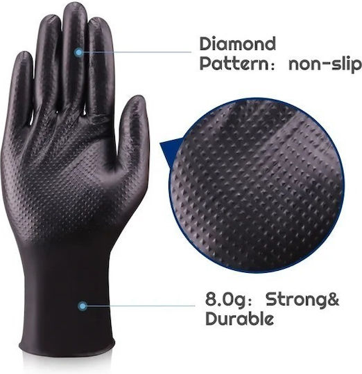 SD Glove Γάντια Νιτριλίου Χωρίς Πούδρα σε Μαύρο Χρώμα 50τμχ