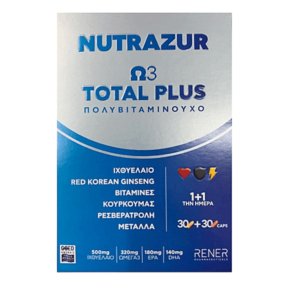 Rener Nutrazur Ω3 Total Plus Ιχθυέλαιο 500mg 60 κάψουλες