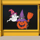 Halloween Schaufenster-Figur Geist Die Kürbisse 100x80cm
