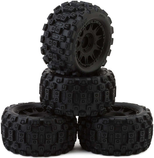 Pro-line Badlands Mx Pre-mounted Mt 1/18 Tire Set Black 4 W/12mm Hex