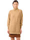 Women's Long Sleeve Sweater Turtleneck Beige