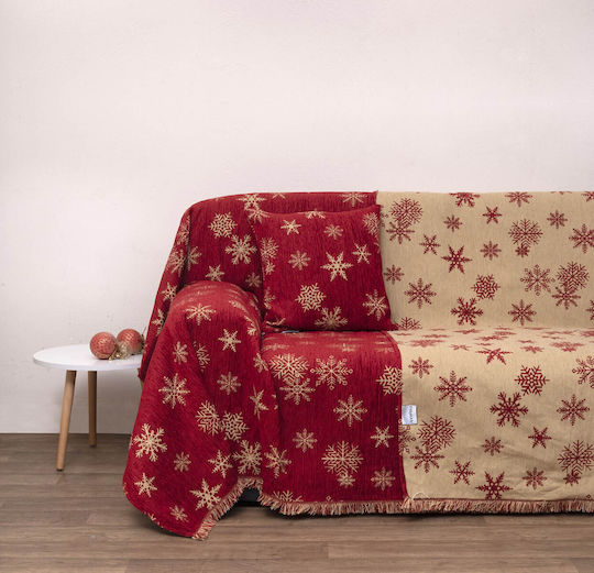 Anna Riska Ριχτάρι Τριθέσιου Καναπέ Chenille 180x280εκ. Red