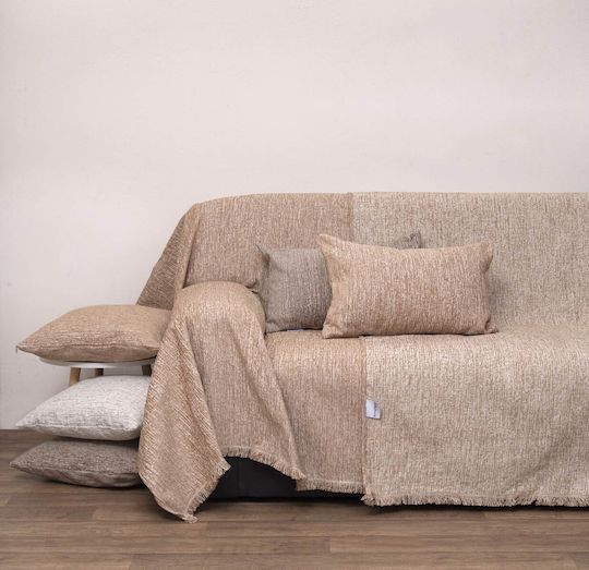 Anna Riska Ριχτάρι Τριθέσιου Καναπέ Chenille 180x280εκ. Beige