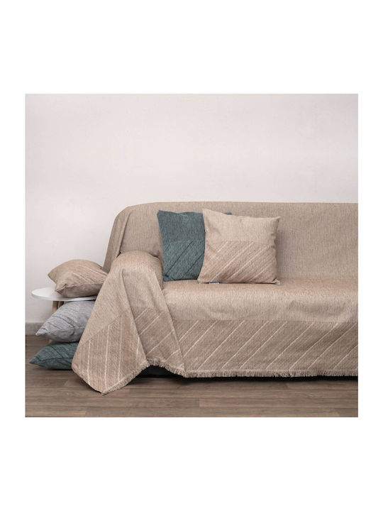 Anna Riska Ριχτάρι Τριθέσιου Καναπέ Chenille 180x280εκ. Beige