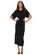 Maxi Φόρεμα Κοντομάνικο Black
