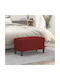 Fabric Upholstered Burgundy Bench Stool 70x35x41cm