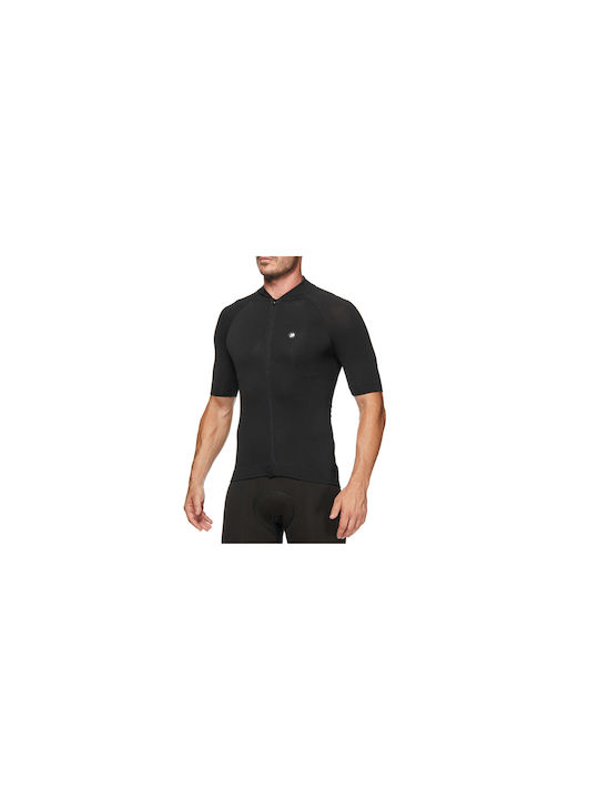 Six2 Herren Kurze Ärmel Fahrradtrikot Schwarz