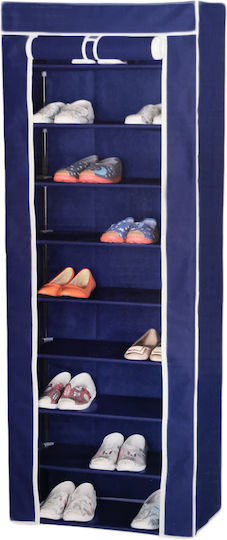Fabric Shoe Organizer Blue 61x30x160cm