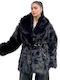 Frauen Pelz Black
