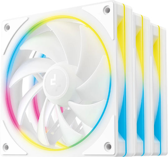 Deepcool FL12 SE WH 3IN1 Case Fan 120mm (1900rpm / 50.74cfm) with ARGB Lighting and 4-Pin PWM Connection 3pcs White
