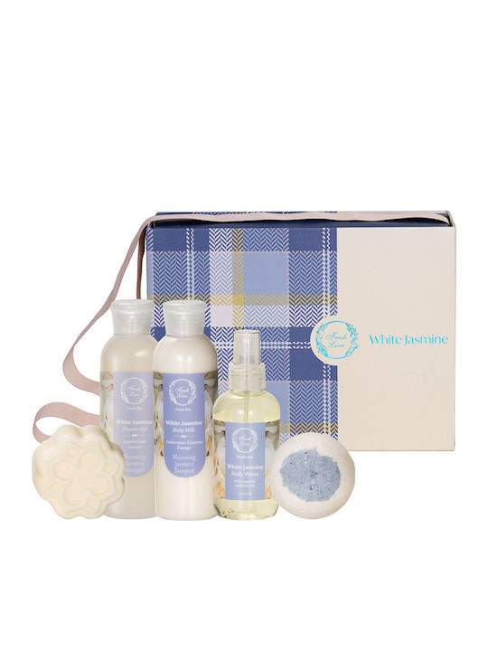 Fresh Line White Jasmine Hautpflegeset für Feuchtigkeitsspendend & Reinigung Körperreinigung 5Stück
