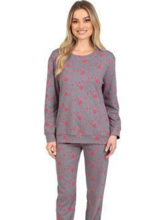Lydia Creations Winter Women's Pyjama Set Red
