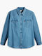 Western Long-sleeved Denim Shirt Stone Wash
