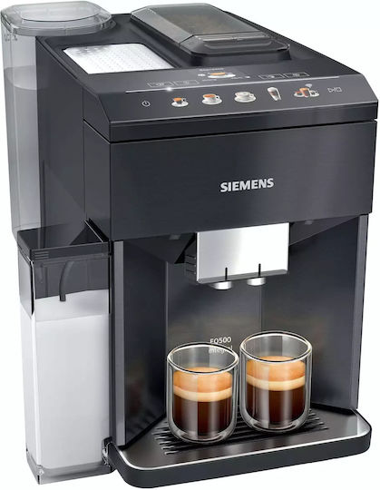 Siemens Eq500 Αυτόματη Μηχανή Espresso 1500W Πίεσης 15bar για Cappuccino με Μύλο Άλεσης Μαύρη 1307069