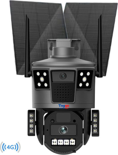 Taggo OKAM-30WSOLAR-S10-GREY-4G Cameră de Supraveghere IP 4G 4K Impermeabilă cu Baterie și Comunicare Bidirecțională