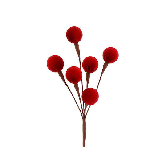 Zweigstelle Rote Samt Kugeln H42cm