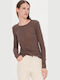 Women's Blouse Long Sleeve Chocolate