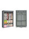 Modernhome Fabric Wardrobe with Zipper and Shelves in Gray Color
