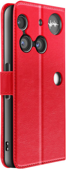 Mayaxess Wallet Case Nothing Phone 3 Wrist Strap Stand Function Red