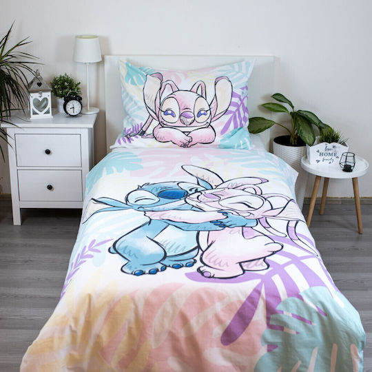 Disney Lilo And Stitch Set Kids Duvet Cover Single with Pillowcase Cotton Multicolored 140x200cm