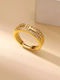 Peach Jewelry Ring Geometric Style Gold Stainless Steel 304 Zircon Adjustable