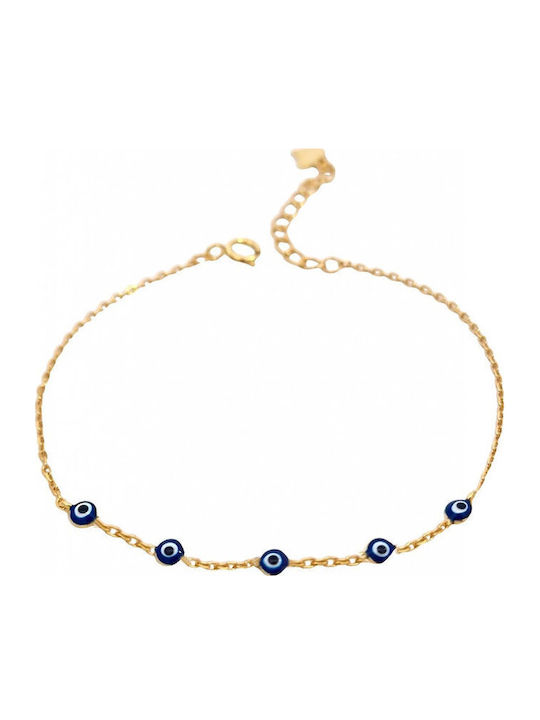 Slevori Women's Bracelet with design Eye made of Silver Gold Plated