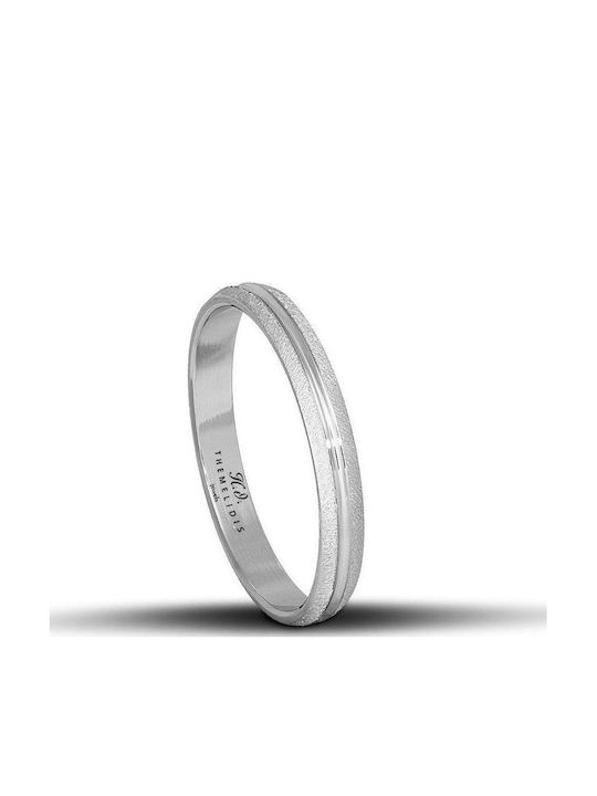 Wedding Rings White Gold 3mm Matte Lustrous Line Wr084 14K