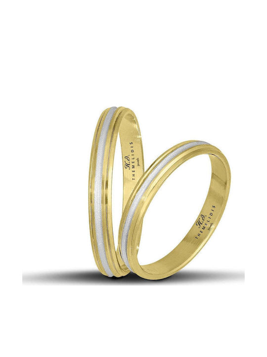 Bicolour Gold Wedding Rings – White Gold 3mm Gl...
