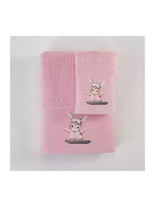 Borea Set of baby towels 2pcs Pink 30 cmx50cm