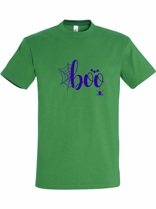 Unisex T-shirt Boo In Your Face Halloween Green