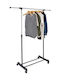 Bakaji Wheeled Floor Garment Rack made of Metal Black 89x41x93cm