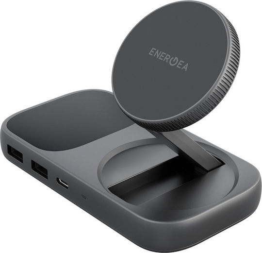 Energea Wireless Charger Qi2 with 2 USB-A Ports and 3 USB-C Ports 15W Power Delivery Gray (Widock Plus)