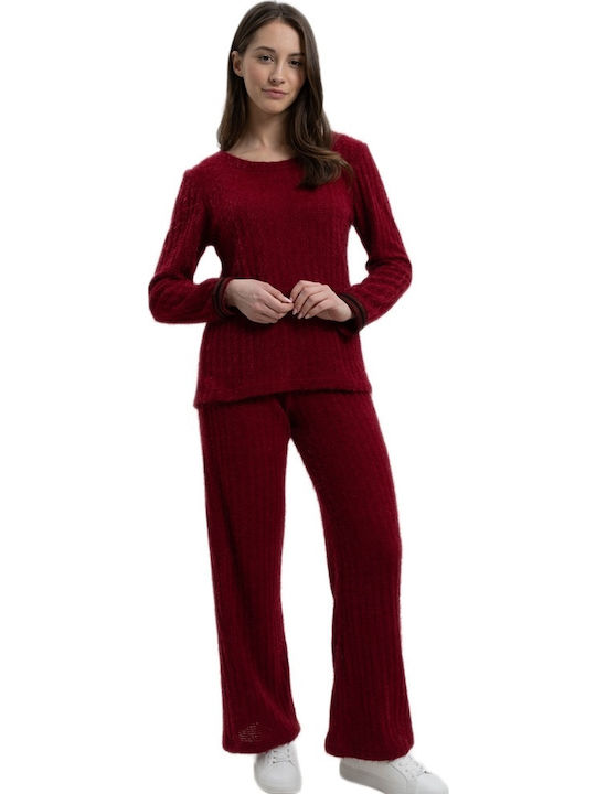 Giota Winter Damen Pyjama-Hose Rot
