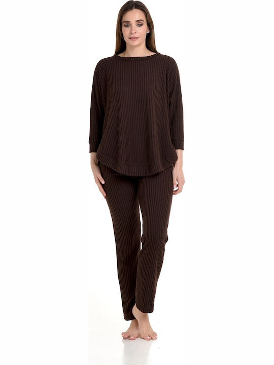 Zen by Daisy Set Pijamale pentru Femei Maro