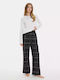 Calvin Klein Χειμερινό Γυναικείο Σετ Πιτζάμας White, Charcoal Grey