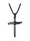 Мъжко Колие Кръст Черен Black Cross Necklace Made Nails Molfs