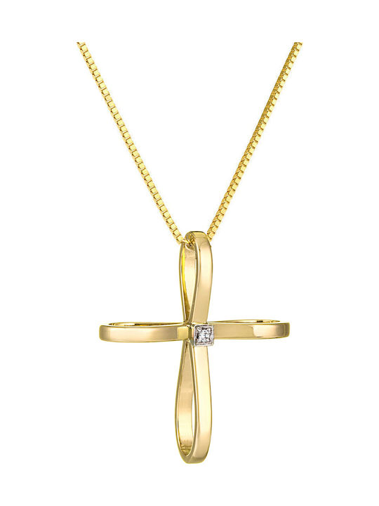 Kritsimis Gold Kreuz 14K mit Kette