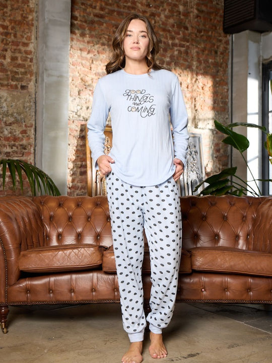 Modalove Set Pijamale pentru Femei Light Blue