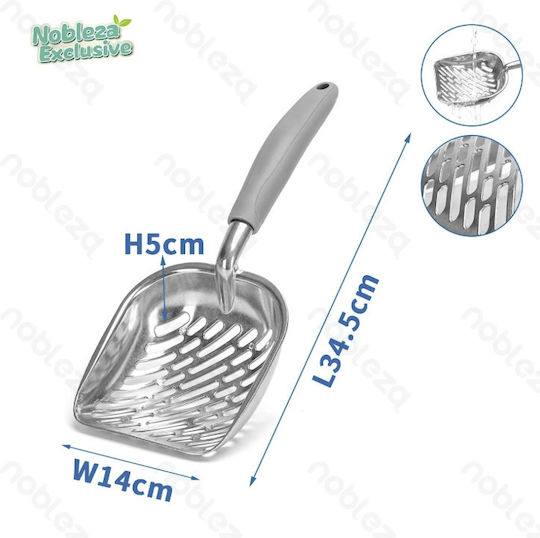 Ανοξειδωτο Φτυαρι Αμμου Γατας Nobleza 131303 Aluminium Cat Litter Scoop 34.4x14x5cm