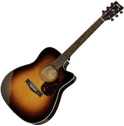 Yamaha Semi-acustic Chitară Fx-370c Maro / Sunb...
