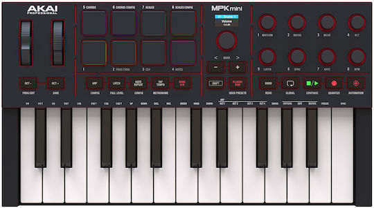 Akai Proffesional Midi Keyboard Mpk Mini with 25 Keys Black