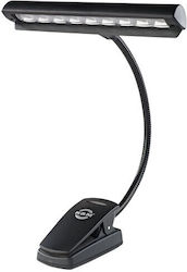 12249 Φως Ορχήστρας Gooseneck 1x9 Led Μανταλάκι Μαύρο