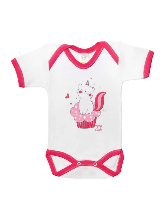 Nina Club Baby-Body Weiß/Fuchsie 72-Fuchsie
