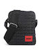 Ethon Herren Schulter / Crossbody Tasche Schwarz