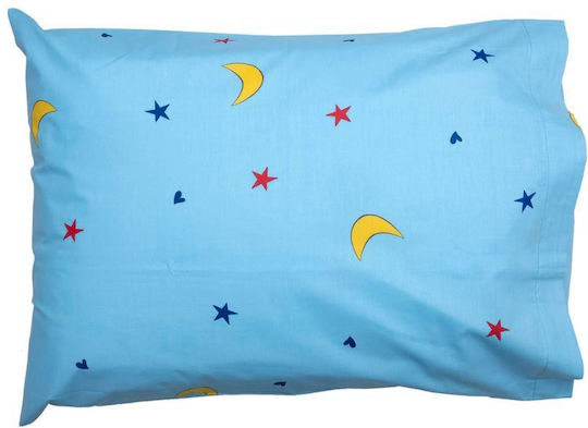 Viopros Kids Cotton Pillowcase Set 50x70cm Light Blue