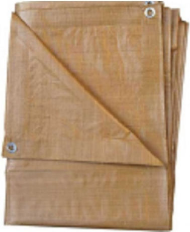 Rings Waterproof Tarpaulin 120gr/m² 12x6m. Light Type Beige