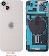 Iphone 14 Plus Battery Cover + Camera Lens + Metal Plaid + Flashlight + Charging Flex + Nfc Silver
