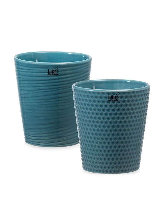Fankon Flowers Κασπώ Κεραμικό Τιρκουάζ 13x14εκ.